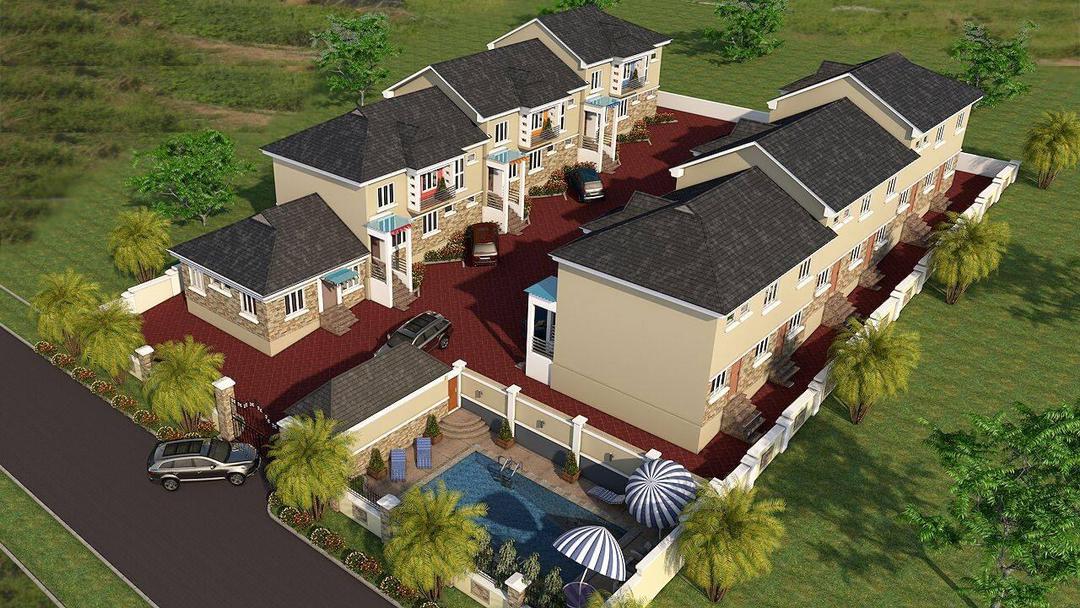 Aerial view of Palm Harbour Estate Phase 1 in Alalubosa, Ibadan